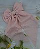 Little Miss Cuttie Polka Dots Foil Printed Bow Applique Detailed Alligator Clip - Light Pink