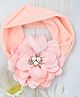 Little Miss Cuttie Floral Applique Detailed Pearls & Rhinestones Embellished Headband - Peach
