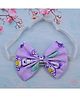Little Miss Cuttie Teddy Printed Bow Applique Detailed Headband - Lavender