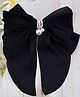 Little Miss Cuttie Chiffon Bow Applique Detailed Pearl Embellished Hairclip - Black