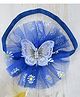 Little Miss Cuttie Butterfly Embellished Floral Applique Detailed Headband - Navy Blue