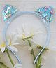 Little Miss Cuttie Sequins Embellished Cat Ear  Applique Detailed Hair Band - Light Blue