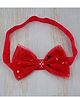 Little Miss Cuttie Bow Applique Detailed Star Foil Printed Headband - Red