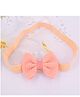 Little Miss Cuttie Bow Applique Detailed Headband - Peach
