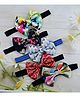 Little Miss Cuttie Set Of 5 Floral & Polka Dots Printed Bow Applique Detailed Headband - Multi Colour