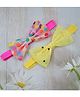 Little Miss Cuttie Set Of 2 Bow Applique Detailed Headbands - Pink & Yellow