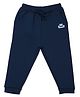 MINI KLUB Cotton Knit Solid Joggers - Navy Blue