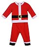 MINI KLUB Christmas Theme Cotton Knit Full Sleeves Santa Claus Designed Tee & Pant Set With Cap - Black & Red