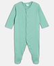 MINI KLUB Cotton Knit Full Sleeves Textured Sleepsuit - Green