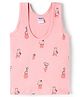 Tango Single Jersey Knit Sleeveless Vest With Animal Print - Pink