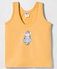 Tango Single Jersey Knit Sleeveless Vests With Animal Print - Yellow