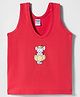 Tango Single Jersey Knit Sleeveless Vests With Animal Print - Red