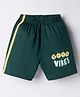 Tango Single Jersey Knit Knee Length Shorts With Text Print - Green