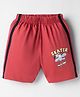 Tango Single Jersey Knit Knee Length Shorts With Bird Print - Red