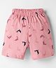 Tango Single Jersey Knit Knee Length Short With Dolphin Print - Pink