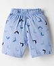 Tango Single Jersey Knit Knee Length Short With Dolphin Print - Blue