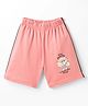 Doreme Terry Knit Above Knee Length Shorts With Text Print - Light Pink