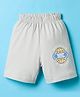 Tango Single Jersey Knit Knee Length Shorts With Text Print - Light Blue