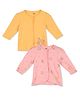 MINI KLUB Cotton Knit Pack Of 2 Full Sleeves Animal Printed Front Open Vests - Pink & Orange