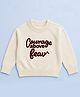 Little Surprise Box Knit Full Sleeves Courage Above Fear Text Printed Sweater - Cream