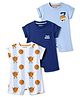 Bonfino 100% Cotton Knit Half Sleeves Printed Rompers Pack Of 3 - Multicolor