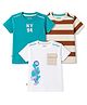 Bonfino Cotton Knit T-Shirts Half Sleeve With Front and Back Placement Print Multi Color 2-3 Years Pack of 3