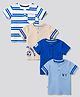 Bonfino Cotton Knit T-Shirts Half Sleeve Henley with Front Placement Print Multi Color 9-12 Months Pack of 4