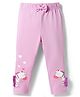 Babyoye Cotton Lycra Knit Full Length Leggings with Zebra Print & Bow Applique - Lavender