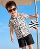 Kookie Kids Woven Half Sleeves Printed Shirt & Shorts Set - Black