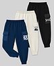 KUCHIPOO Cotton Blend Knit Pack of 3 Savage & Zero Text Printed Cargo Joggers - Multi Colour