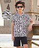 Kookie Kids Woven Half Sleeves Printed Shirt & Shorts Set - Black