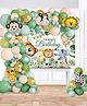 Special You Jungle Theme Birthday Decoration Kit for Baby Boy with Jungle Wall Poster- 58 Pcs