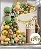 Special You Jungle Theme Birthday Decoration kit for Boys, Girls with Olive Green- 65 Pcs
