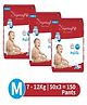 CPL SUPERSOFT Baby Diaper Pant Style | Up to 12 Hours Absorption | 7 - 12 Kg | Size - M 150 Pieces - Pack of 3
