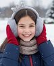 Ziory Princess Tiara Applique Detailed Earmuffs - Light Grey
