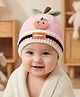 Ziory Fruit Designed & Applique Detailed Cap - Baby Pink - Circumference - 46-50 Cms