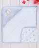 Simply Interlock Knit Hooded Towel with Teddy Print Light Blue - L 80 x B 80 cm