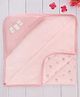 Simply Interlock Knit Hooded Towel with Teddy Print Pink - L 80 x B 80 cm