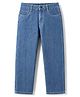 Kookie Kids Denim Woven Full Length Solid Textured Jeans - Light Blue