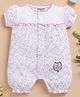 Wonderchild Half Puffed Sleeves Floral Printed Owl Applique Detailed Romper - White