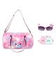 Sanjis Enterprise Kids Fur Duffle Bags for Travel Swimming Sports Dance Gymnastics Sports Gym Bag Kids with sunglass and eyemask