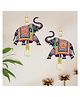 Divyakosh Decorative Elephant Wall Hanging Set, Traditional Shubh Labh Colorful Elephant Decor with Beads & Tassels, Door, Wall & Home Decoration for Diwali, Navratri, Festival,  Set of 2