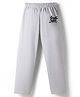 Kookie Kids Single Jersey Knit Full Length Joggers with Text Print - Grey