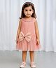 A Little Fable Woven Sleeveless Bow Applique Detailed Dress - Pink
