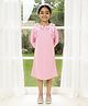 A Little Fable Knit Full Sleeves Floral Embellished Dress - Pink