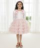 A Little Fable Knit Full Sleeves Floral Applique Detailed Dress - White