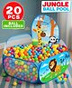 Fiddlerz Jungle Ball Pool Play Tent for Kids Large Foldable Pop-Up Indoor Outdoor Ball Pit Fun Activity Playhouse for Boys and Girls (20 Balls Included)