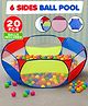 Fiddlerz Ball Pool for Kids Foldable Pop-Up Indoor Outdoor Ball Pit with Colorful Design Safe and Durable Fun Activity Playhouse (20 Balls Included)