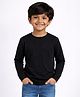Nottie Planet Cotton Knit Full Sleeves Solid Tee - Black
