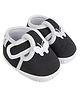 Neska Moda Cotton Butterfly Applique Velcro Closure Booties - Black